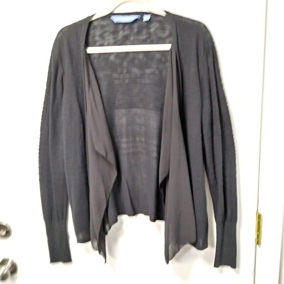 Simply Vera Open Black Knit Woman's Open Flowy Cardigan L - Picture 7 of 13